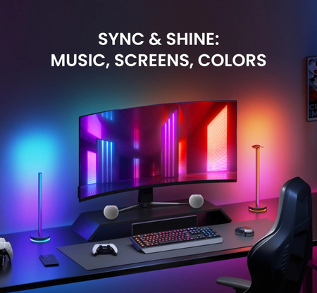 Lampki na biurko nastrojowe z uchwytem na słuchawki RGB Yeelight YLFWD-0021
