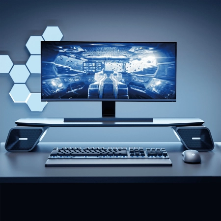 Podstawka Audio z głośnikami OUTLET pod monitor lub laptopa Spacetronik SPP-142B