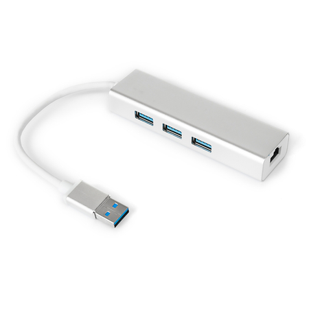 Multiport USB auf 3 USB + RJ45 SPU-M06 silber - zdjęcie 2