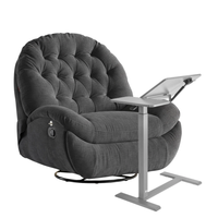 Zestaw wypoczynkowy fotel Spacetronik Flax 04M szary + stolik regulowany BUDDY