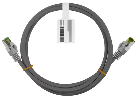 Kabel LAN Patchcord CAT 8.1 S/FTP cert. GHMT MIEDŹ szary 5m