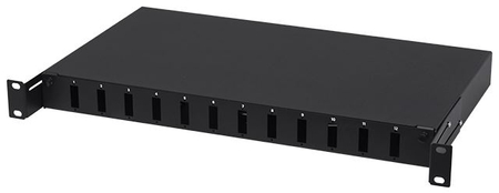 Przełącznica światłowodowa 19" 1U 12xSC Duplex Czarna stała