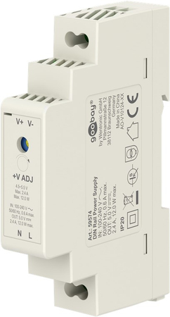 Zasilacz na szynę DIN Goobay 5V 2,4A 12W IP20 transformator 230V na 5V - zdjęcie 2