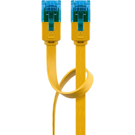 LAN Patchcord CAT 6A UTP FLAT gelb 1m - zdjęcie 2