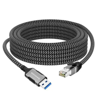 Karta sieciowa USB Gigabit, kabel adapter Ethernet USB-A 3.0 do RJ45 Spacetronik, 10m