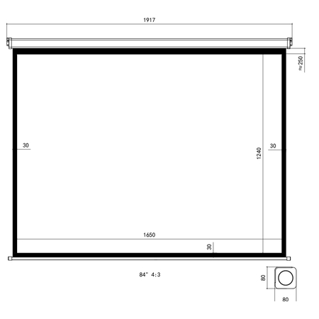 Elektryczny Ekran Projekcyjny SST Ścienny 84" 4:3