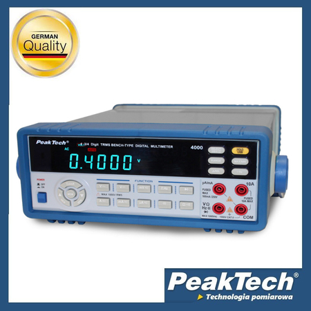 Multimetr stołowy stacjonarny 1000V 10A AC/DC PeakTech 4000