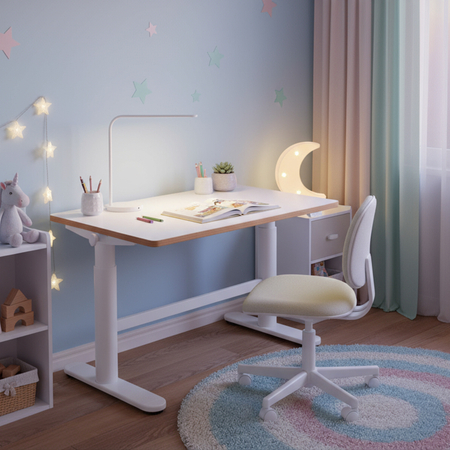 Biurko regulowane dla dziecka Spacetronik XD 80x60 cm (białe) - zdjęcie 2