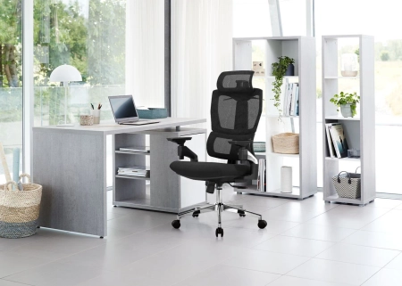 Krzesło biurowe ergonomiczne Spacetronik BARD czarne OUTLET