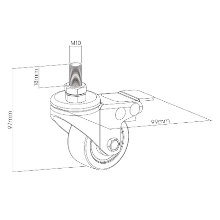 Kółka do biurek Spacetronik SPE-A03