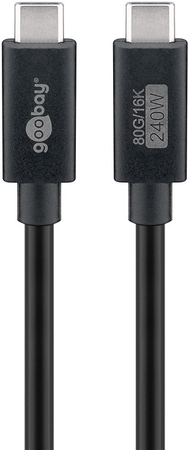 USB-C USB4 v2.0 80 Gbps 240W 16K Goobay Kabel 1.2m - zdjęcie 2