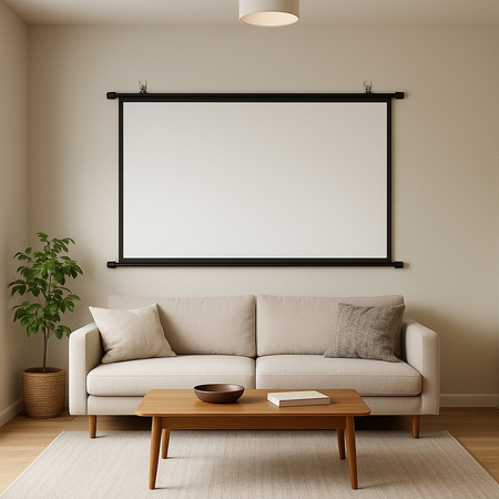 Projektorowy ekran ścienny prosty 92 cali 16:9