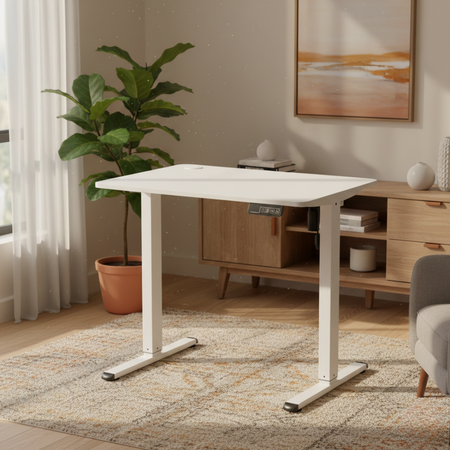 Biurko elektryczne Spacetronik SPEO111WW Moris 80×60 cm białe