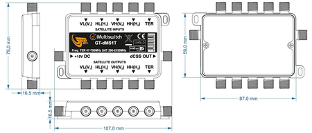 Breitband 1xSAT GT-dMTS1T mit LNB GT-WB1 H+V