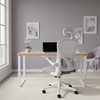 Zestaw do nowoczesnego biura: biurko elektryczne + fotel biały