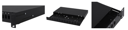 Schaltschrank 19" 1U 24xSC Simplex Grau Fest - zdjęcie 2