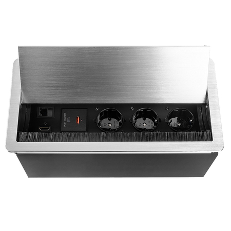 Ukryte Gniazdo Blatowe z Przepustem Kablowym ładowarka PD LAN HDMI Spacetronik SPS-B37S V2