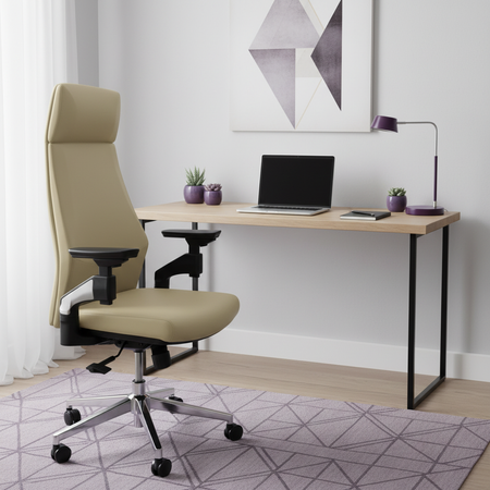 Fotel ergonomiczny biurowy z podłokietnikiem 4D Spacetronik GUNNAR kremowy - zdjęcie 2