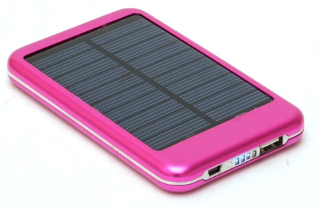 PowerBank ładowarka solarna 5000mAh Różowy