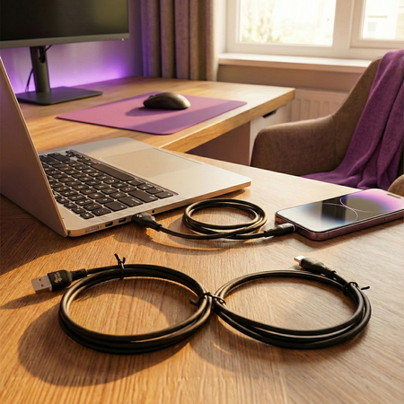 Kabel LED silikonowy  USB2.0 do USB-C 1,5m 