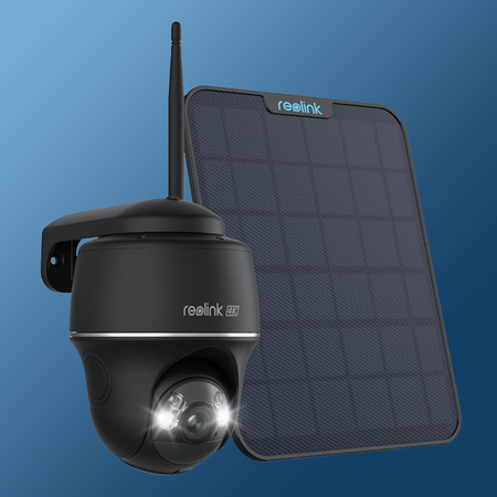 Inteligentna kamera Reolink Argus PT Ultra 8Mpix 4K, WiFi 2,4 i 5GHz z detekcją osób, czarna + Panel słoneczny