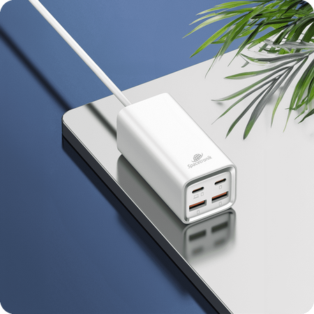 Wielofunkcyjna, szybka ładowarka 65 W Spacetronik SR102, 2x USB-C, 2x USB-A QC3.0