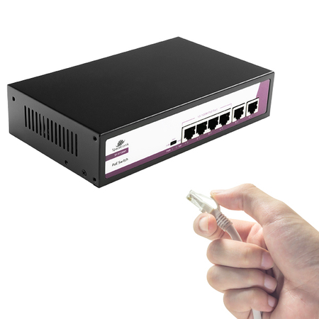 SWITCH 6-portowy 100Mbps POE 65W SP-SF1006P