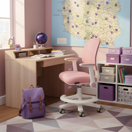 Fotel ergonomiczny dziecięcy Spacetronik SPC-XD-19P Różowe