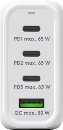 Ładowarka sieciowa 3x USB-C + USB superszybkie ładowanie 68W QC 3.0 PD Goobay biała