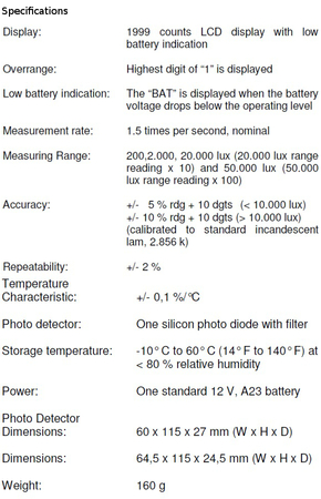 PeakTech Lichtmessgerät 5025 - zdjęcie 2