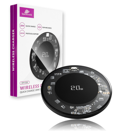 Bezprzewodowa szybkoładująca 20W indukcyjna ładowarka Spacetronik SPM-02B