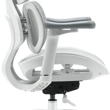 Szary fotel biurowy do ergonomicznego biura - REGULACJA 4D - Spacetronik SPRINGLE 22