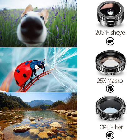 Apexel Objektive und Filter für Smartphone 6in1 DG6V2