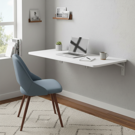 Biurko składane SPB149W 100×40 cm białe składane 90° - zdjęcie 2