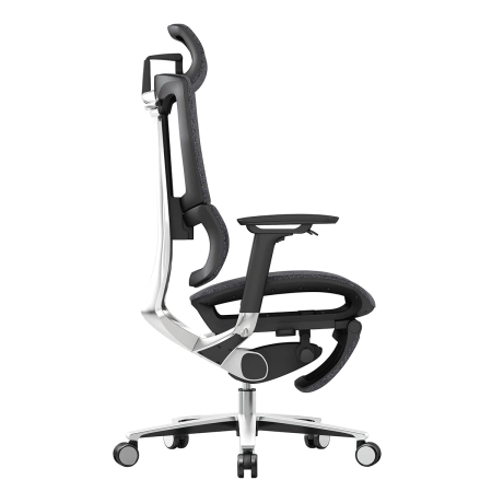 Fotel ergonomiczny biurowy 3D z podnóżkiem Spacetronik Torhild Szary OUTLET