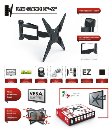 Uchwyt TV regulowany 13-55 cali 35kg AX Flexi Grande