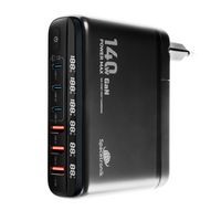 Stacja ładująca GaN 140 W Spacetronik SR103, LED, 6 portów USB (3A3C), PD+QC3.0