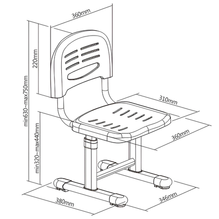 Krzesło dla Dziecka Regulowane Błękit SPC-XD12N Outlet A+