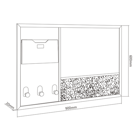 Tablica ścienna trójdzielna Combo SPB201 90x60 Outlet B+