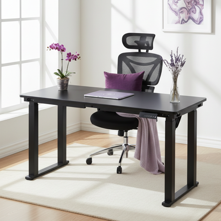 Zestaw do nowoczesnego biura: biurko elektryczne + fotel + szafka - zdjęcie 2