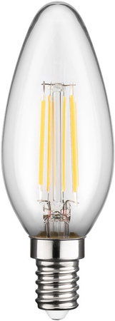 Żarówka LED z filamentem 4W gwint E14 ŚWIECZKA światło białe ciepłe 2700K Goobay - zdjęcie 2