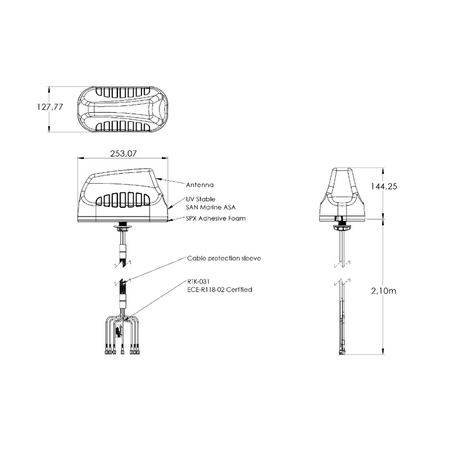 Autoantenne 7in1 Poynting MIMO-3-17 LTE GPS