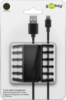 Organizer kabli na 5 przewodów samoprzylepny 3M 2 szt czarny Goobay
