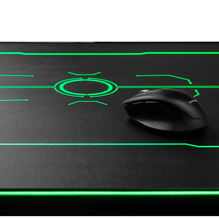 Gamingowe stanowisko Spacetronik RGB z elektryczną regulacją wysokości 136x66