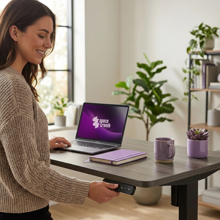 Biurko Elektryczne 100x60 Czarne SPEO125BB Regulowane z Pamięcią