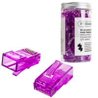 Wtyk sieciowy Pass Through RJ45 przelotowy fioletowy CAT 6 UTP PT-RJ456UP-1 100szt