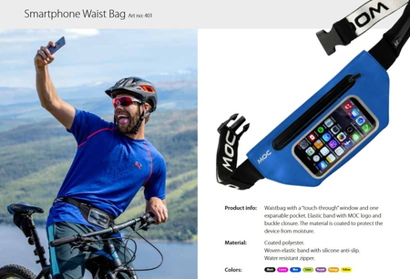 Sportowa saszetka nerka na telefon MOC Waist Bag lime - zdjęcie 2