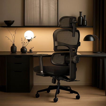 Ergonomiczny fotel Spacetronik LUMBO 44 Czarny Outlet A-