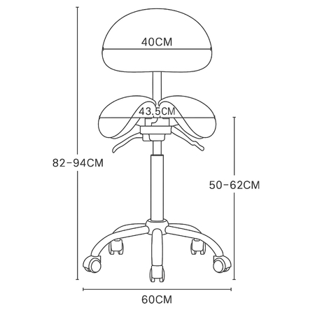 Ergonomiczny hoker regulowany SELLA 3 czarny Outlet C+
