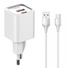 USB 20W PD QC3.0 Ladegerät USB-A USB-C Kabel